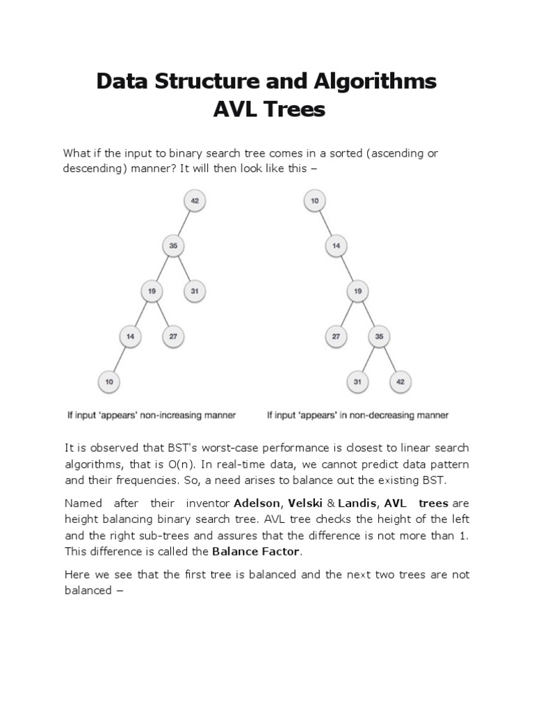 Data Structure and Algorithms - AVL TREES | PDF | Computer Science ...