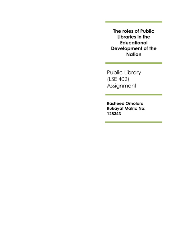 Role of Libraries in Education | PDF | Social Science | History