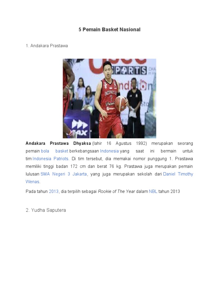 5 Pemain Basket Nasional | PDF