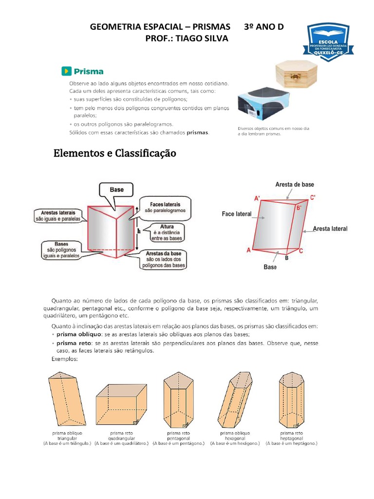 Elementos e Classificação1 | PDF | Formas geométricas | Geometria ...