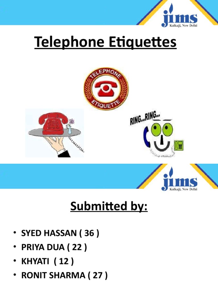 Telephone etiquette PDF Human Communication Communication