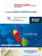 Comunidad Andina (Can) : Universidad Mayor de San Simon Facultad de Ciencias Juridicas Y Políticas Carrera: Derecho