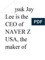 Jungsuk Jay Lee Is The CEO of NAVER Z USA