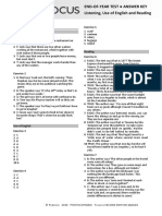 Focus1 2E End of Year Test Listening UoE Reading GroupA B ANSWERS