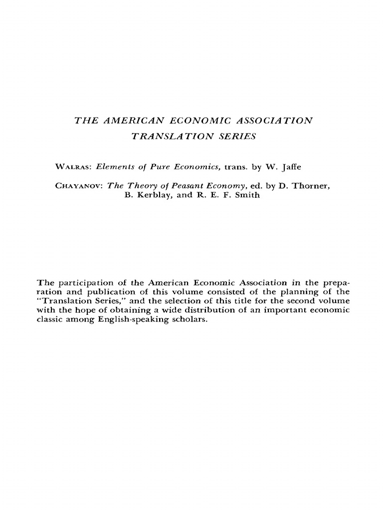 A.V. Chayanov The Theory of The Peasant Economy PDF