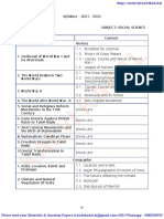 10th Social Science Reduced Syllabus 2021 - 2022 EM