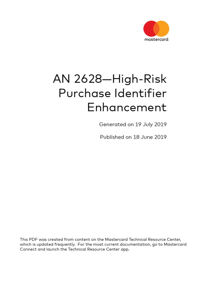 AN 2628 High Risk Purchase Identifier Enhancement Updated 20190618 ...
