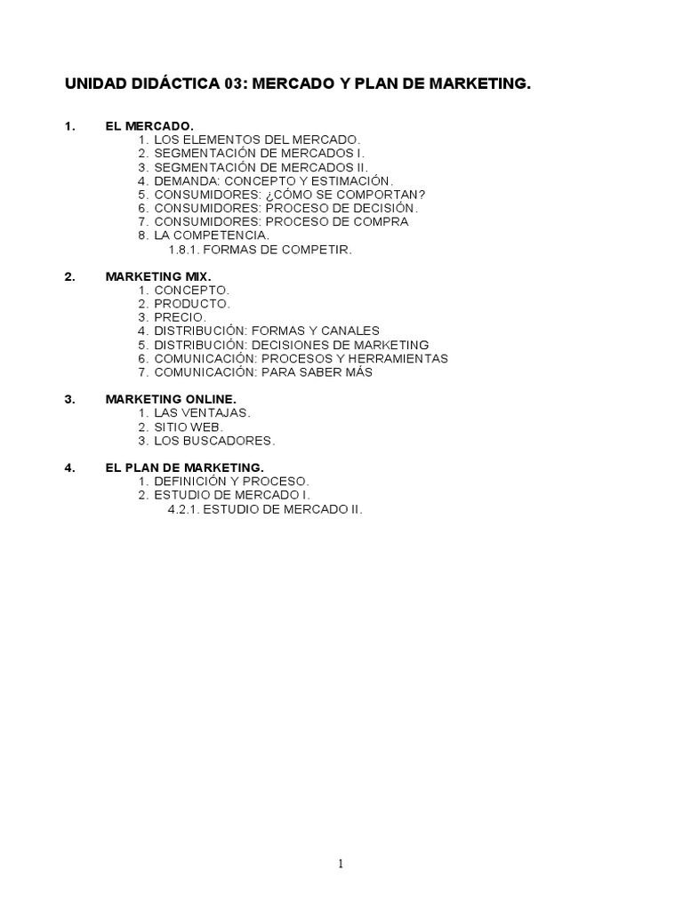 Eie03 - El Mercado y El Plan de Marketing | PDF | Mercado (economía ...