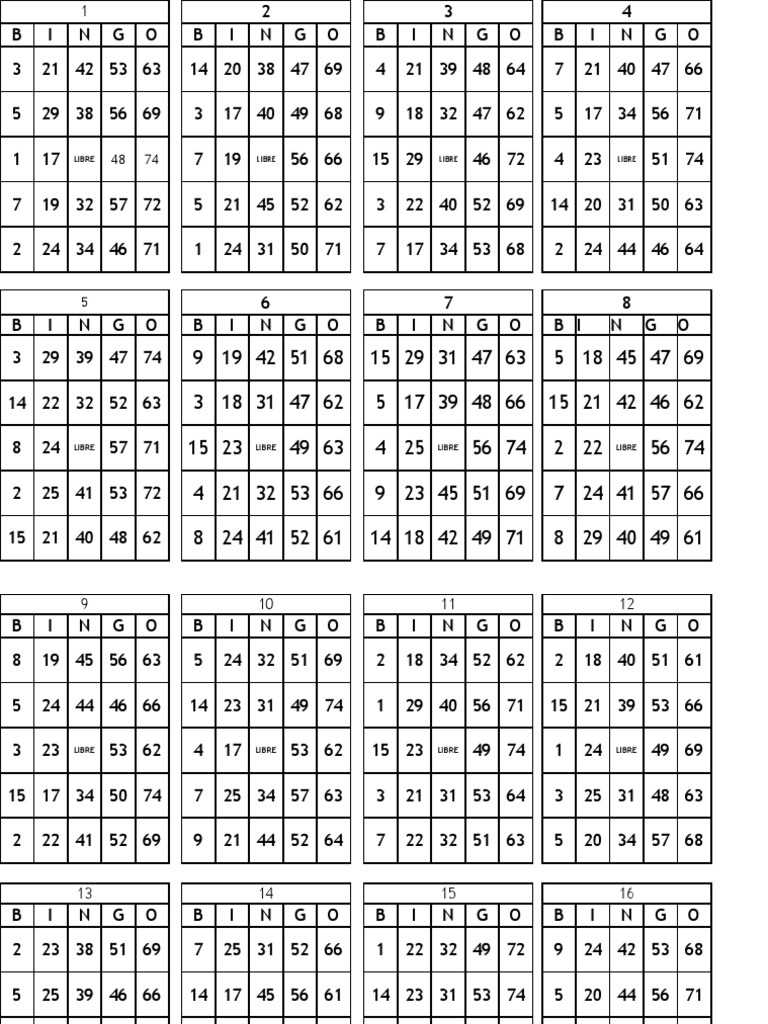 Grille de Bingo avec Numéros Variés | PDF