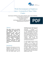 Effect of Work Environment On Employee Performance, A Research at Chase Value Centre by Zahiya Zahid, Haiqa Ashraf, Kashaf Sajjad, IsT ISB