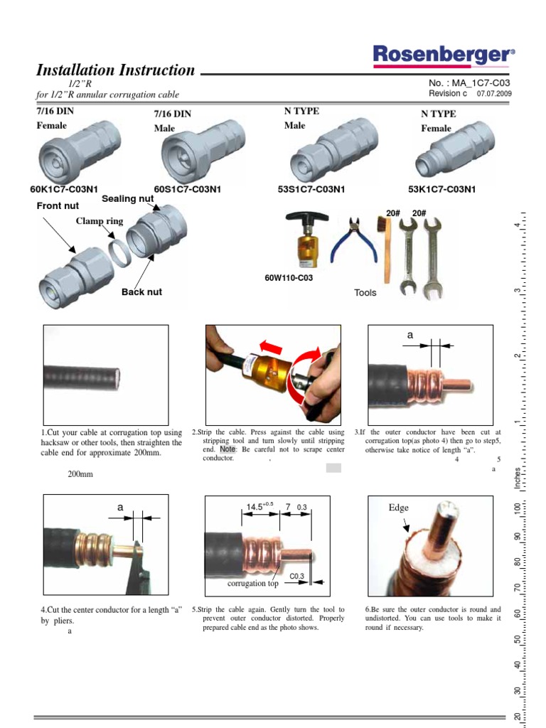 Rosenberger Cable Installation Guide | PDF | Home & Garden | Technology ...