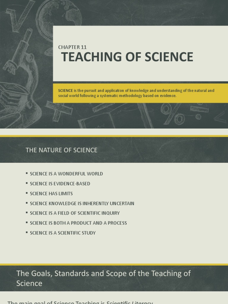Teaching of Science, Theories, Approaches, Guiding Principles and