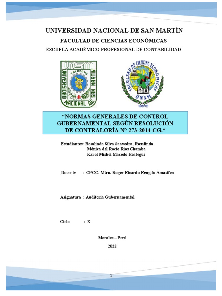 Normas Generales de Control Gubernamental | PDF | Auditoría | Calidad ...