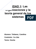 UNIDAD 1 - Las Organizaciones y La Teoria General de Los Sistemas