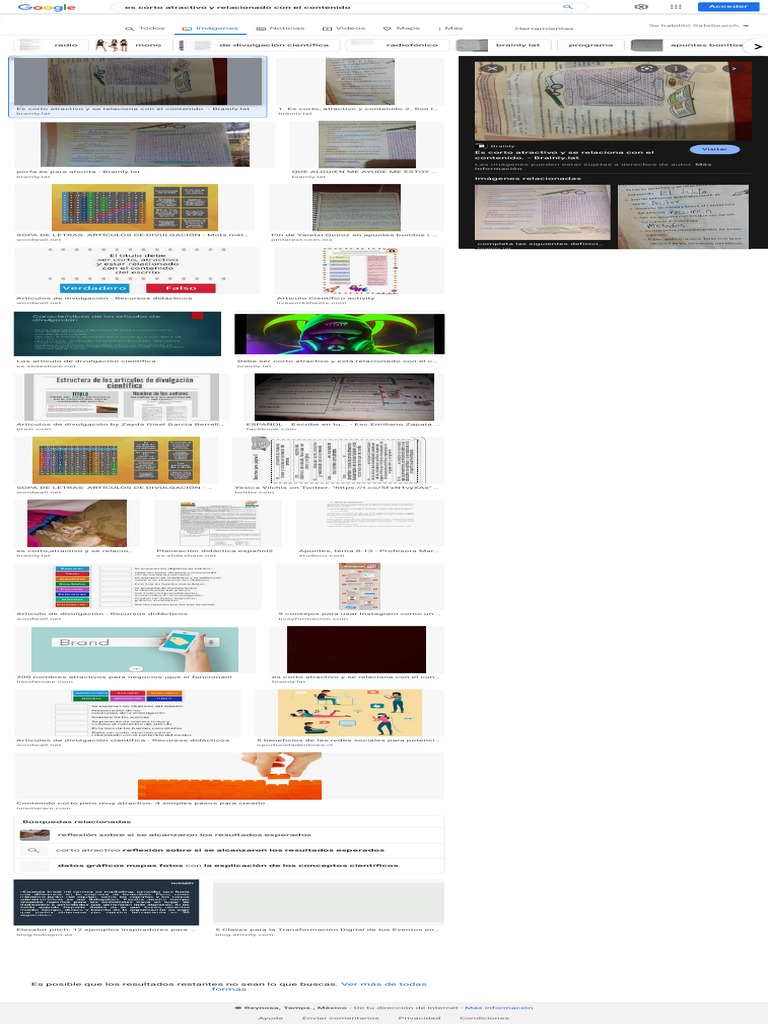 Es Corto Atractivo y Relacionado Con El Contenido Búsqueda de Google PDF Comunicación
