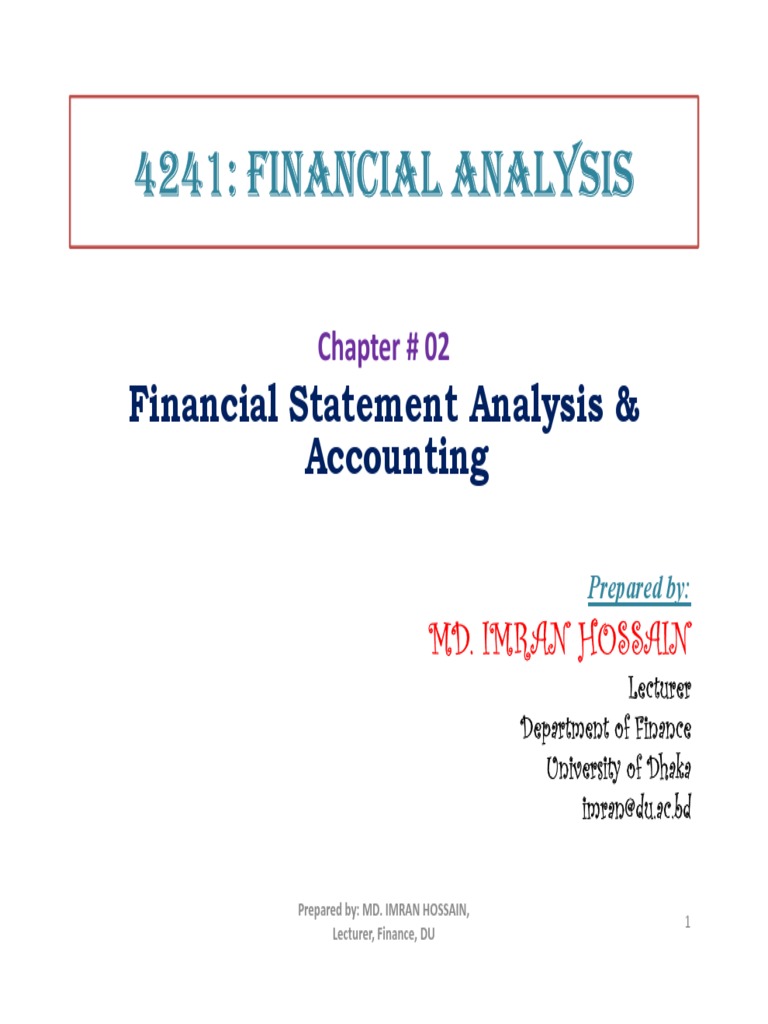 Ch2 FSA and Accounting PDF Financial Statement Equity (Finance)
