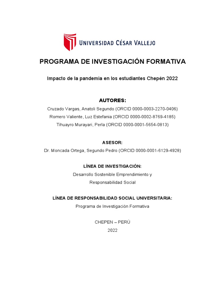 Impacto de la pandemia en estudiantes 2022 | PDF
