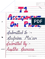 Prose Semester 3rd Assignment