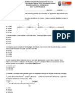 Examen Diagnostico 1er Año Matemáticas