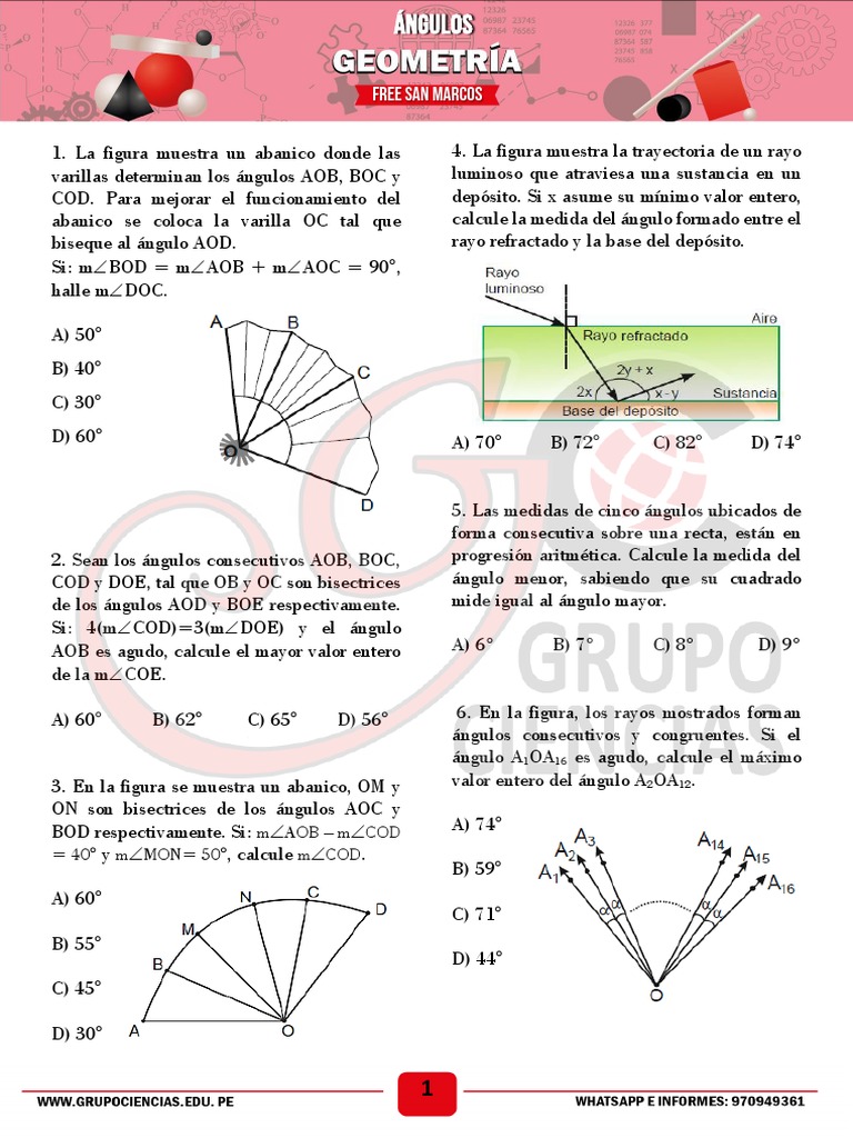 ángulos Pdf Matemática Elemental Geometría