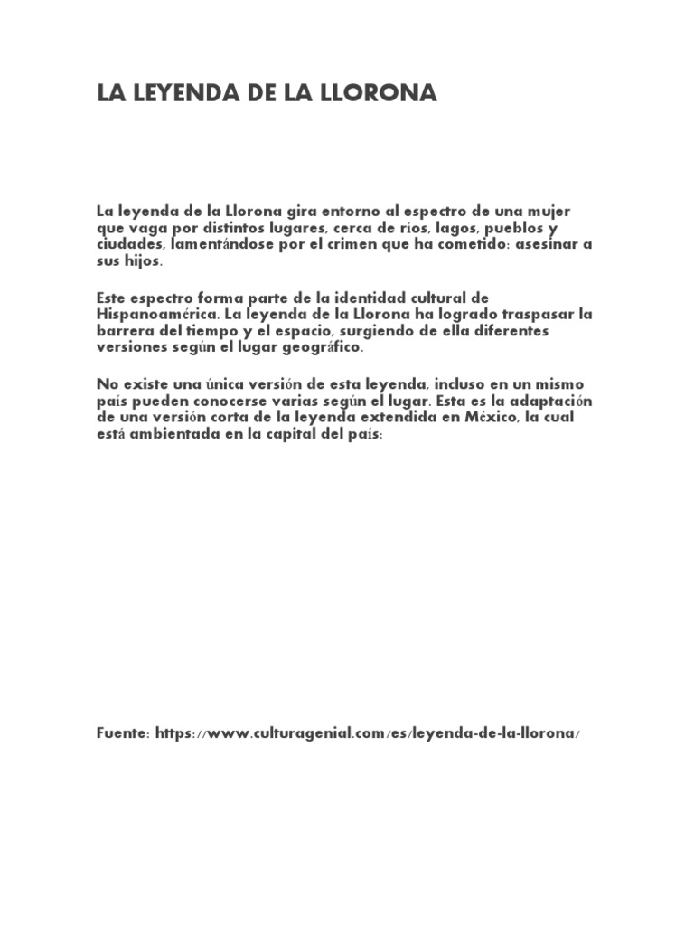La Leyenda de La Llorona PDF