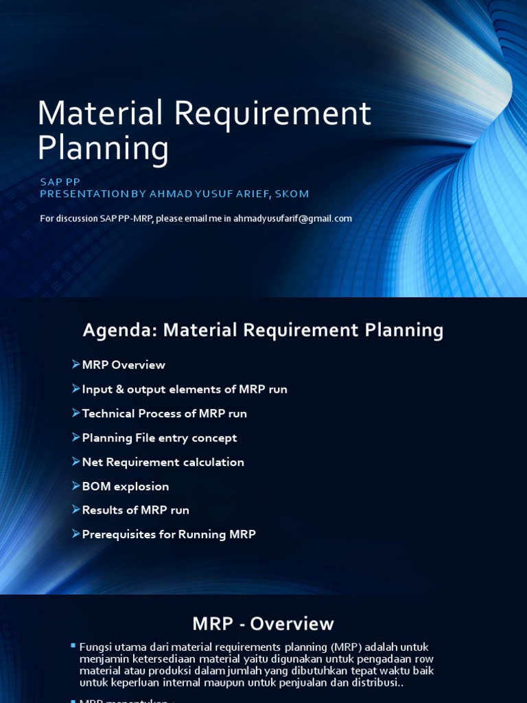 Material Requirement Planning Sappp Presentationby Ahmad Yusuf Arief