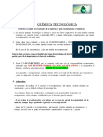 Cronograma Quimica Tec. Segundo Cuatrimestre