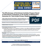 The Effectiveness of Enrichment Activities Program Based On Educational Techniques On The Quality of Mathematics Outcomes For Third Grade Primary Students in Jordan