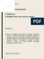 CONTEXTO HISTÓRICO Sociologia Da Educação