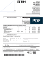 Resumo da conta TIM com detalhes de planos, serviços e impostos