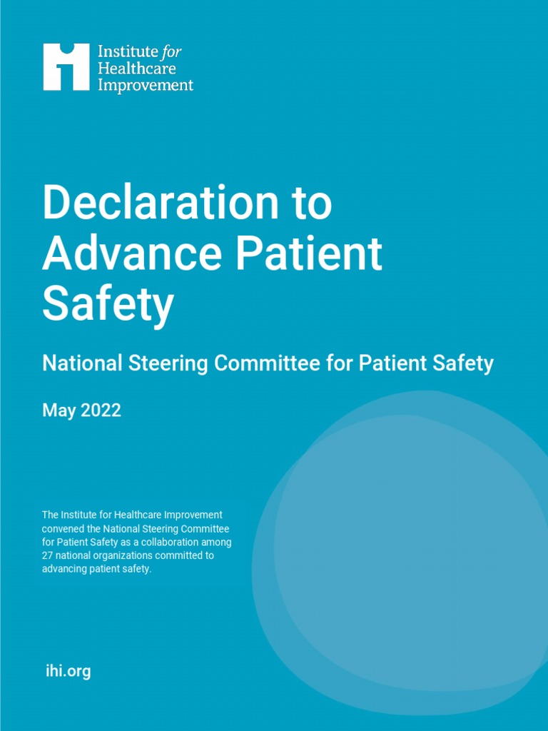 IHI NSC Declaration To Advance Patient Safety PDF Patient Safety