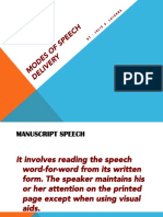 Modes of Speech Delivery