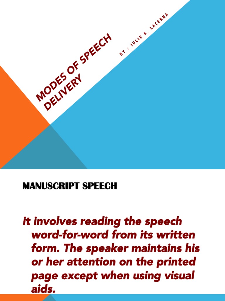 speech delivery techniques pdf
