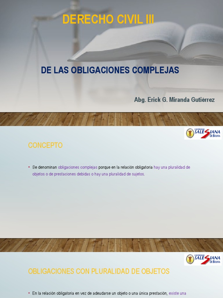 Tema 5 - de Las Obligaciones Complejas | PDF | Pagos | Justicia