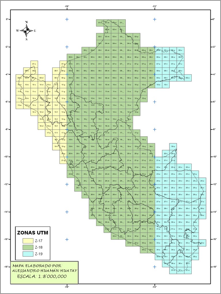 Zonas UTM en Perú: Mapa y Coordenadas | PDF