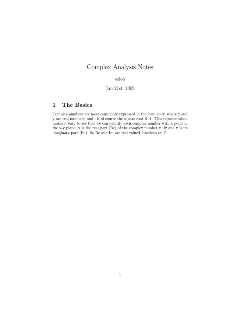 Complex Analysis | PDF