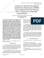 The Effect of Using Low Density Polyethylene (LDPE) and High Density Polyethylene (HDPE) Plastic Waste in The Asphalt Concrete Wearing Course (AC-WC) Comparsion of Marshall Characteristics