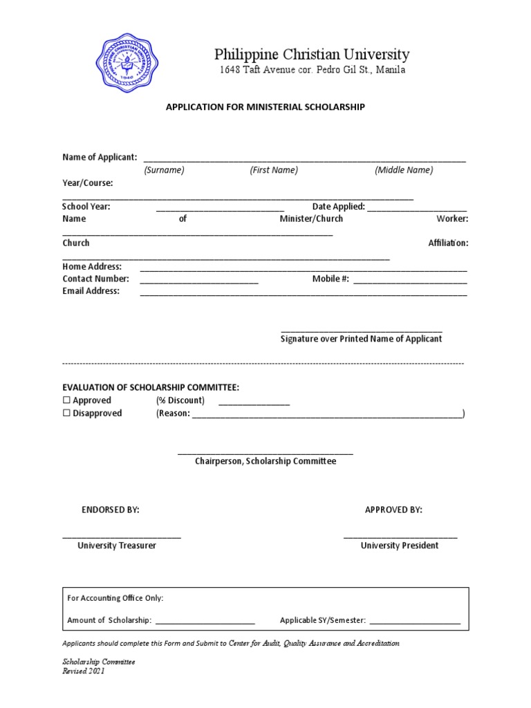 PCU Scholarship Application Guide | PDF | Academic Degree | University