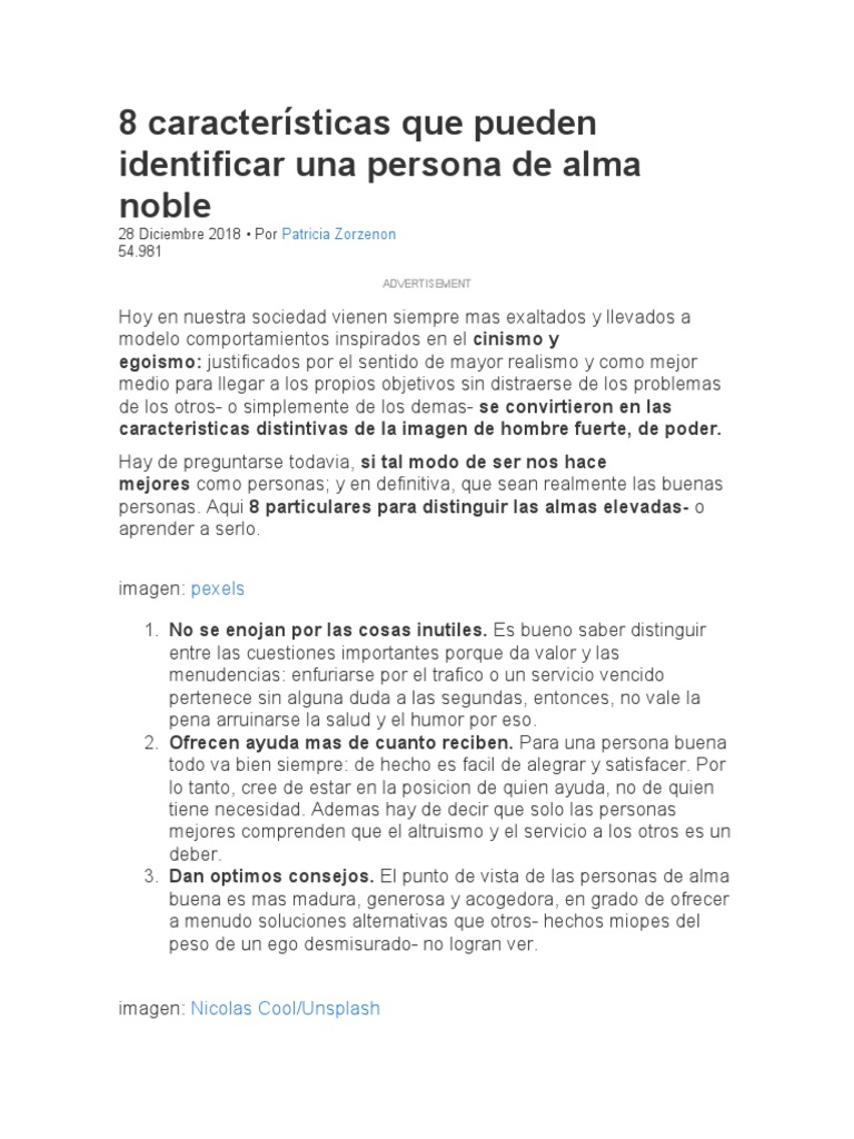 8 Características Que Pueden Identificar Una Persona de Alma Noble