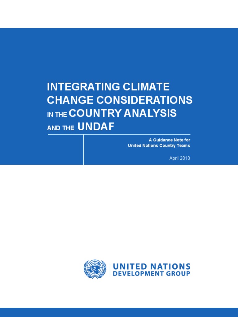Integrating Climate Change Considerations in The Country Analysis and ...