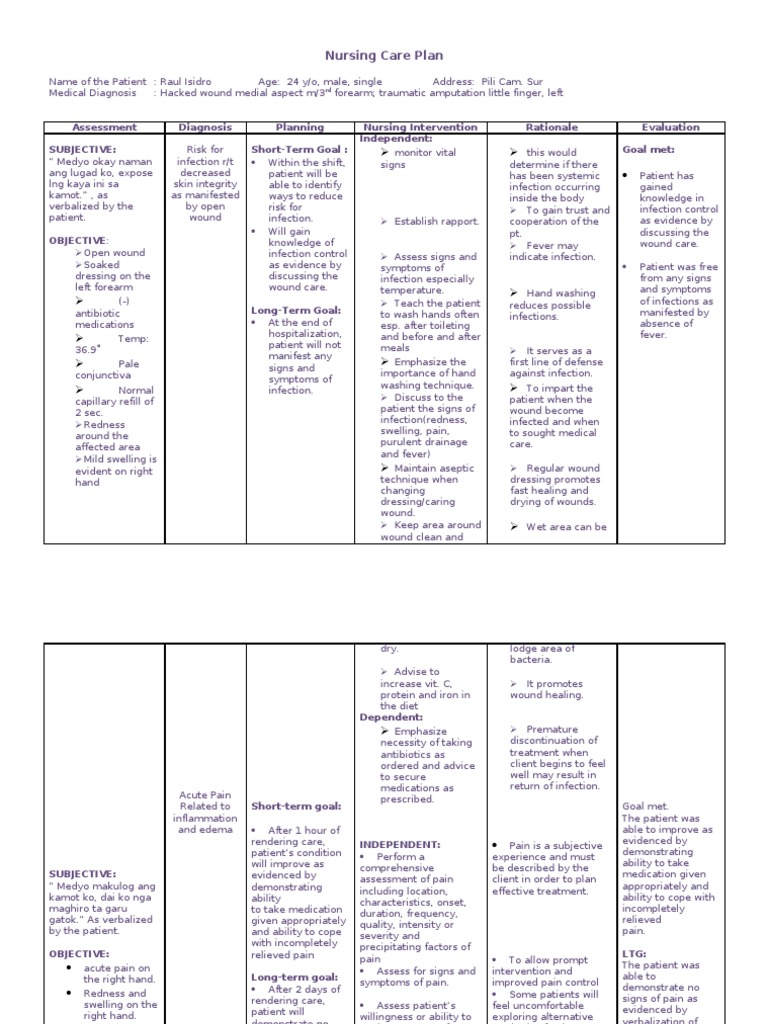Nursing Care Plan | PDF | Pain Management | Pain