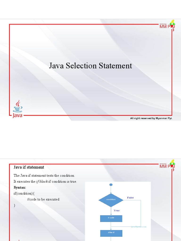 007 - Java Selection Statement | Download Free PDF | Systems ...