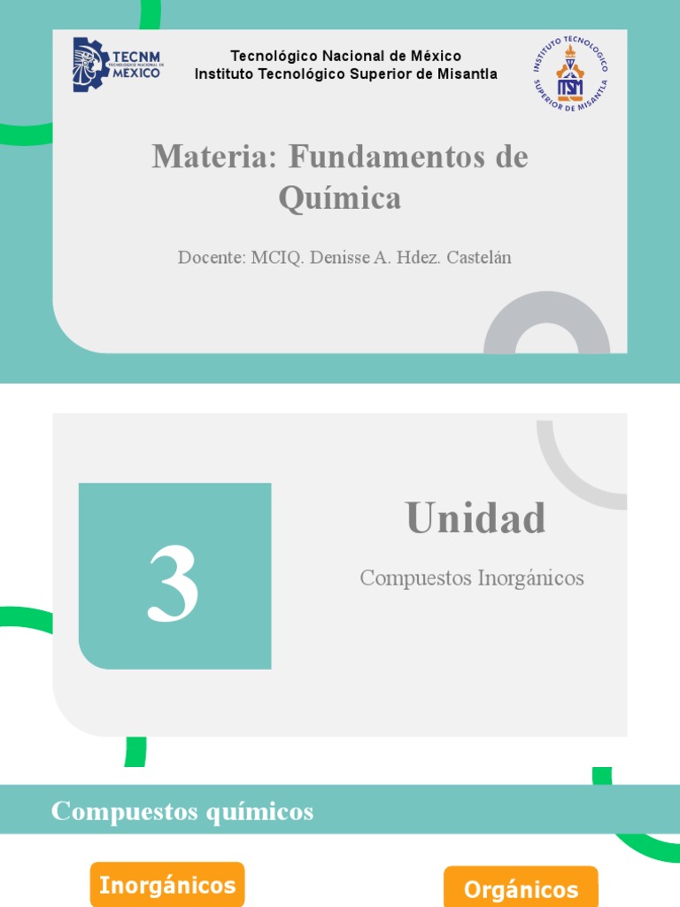 Fundamentos de Química-Unidad 3 | PDF | Compuestos químicos | Compuesto ...