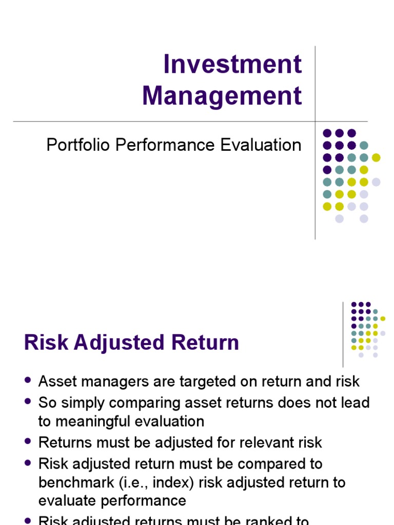 13 Portfolio Performance Evaluation | PDF | Sharpe Ratio | Portfolio ...