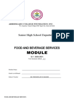 ARRIESGADO COLLEGE FOUNDATION FOOD AND BEVERAGE MODULE