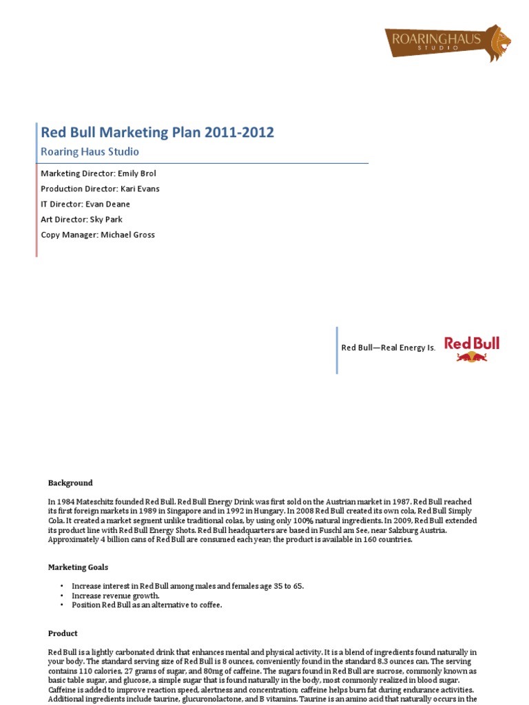 Red Bull Marketing Strategy 2011-2012 | PDF | Food And Drink | Beverages