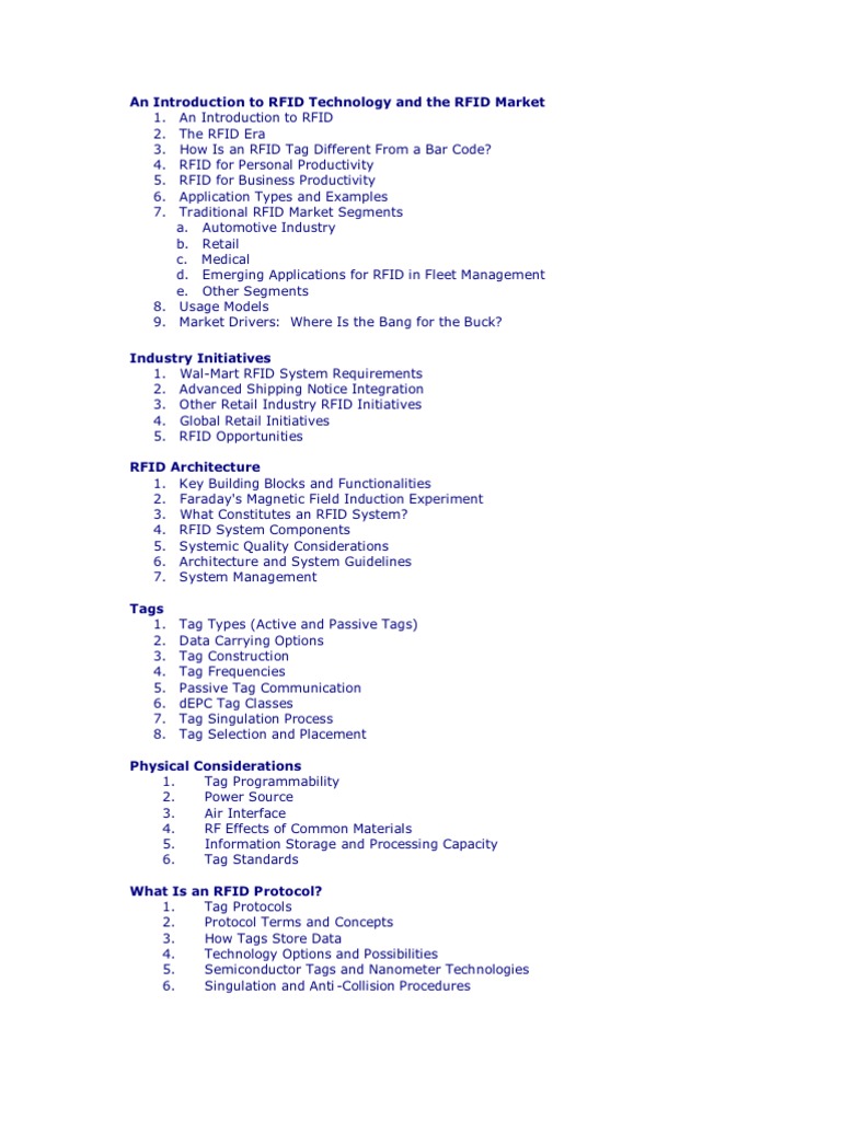 An Introduction To RFID Technology and The RFID Market | PDF