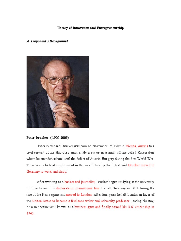 Theory of Innovation & Entrep | PDF | Entrepreneurship | Innovation