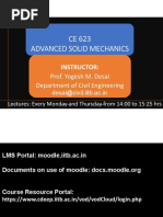 CE 623 Advanced Solid Mechanics: Instructor: Prof. Yogesh M. Desai Department of Civil Engineering