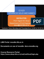 CE 623 Advanced Solid Mechanics: Instructor: Prof. Yogesh M. Desai Department of Civil Engineering